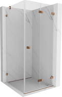 Cabină de duș pliabilă Mexen Lunar-F dreapta 90 x 90 cm, transparent, aur roz - 836-090-090-60-00-P