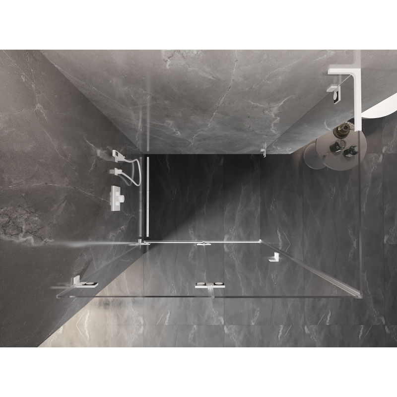 Mexen Lunar-F L cabină de duș pliabilă stânga 100 x 90 cm, transparent, albă - 836L-100-090-20-00-L