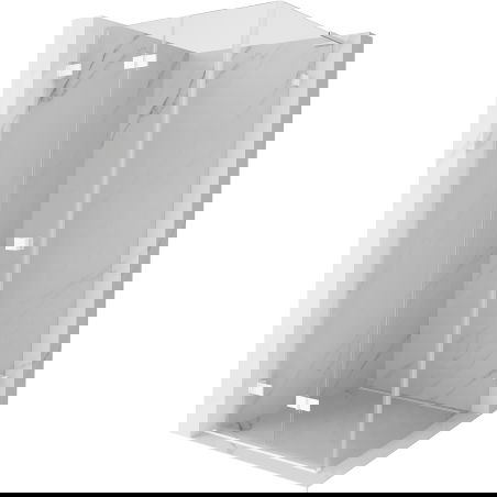 Mexen Lunar-F L összecsukható zuhanykabin bal 100 x 100 cm, áttetsző, fehér - 836L-100-100-20-00-L