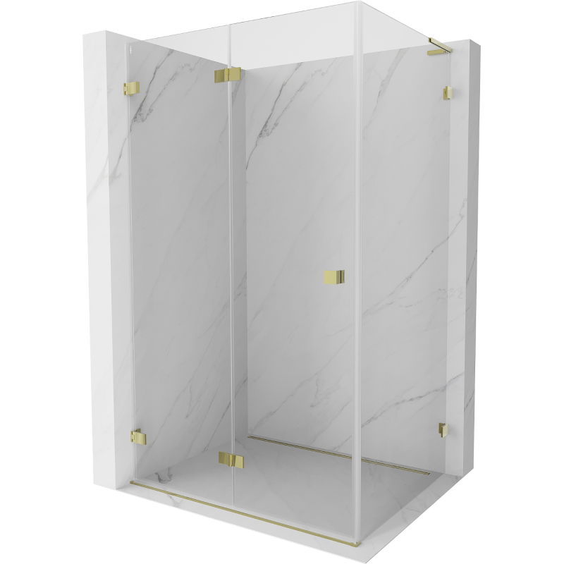 Mexen Lunar-F L cabină de duș pliabilă stânga 95 x 70 cm, transparent, auriu - 836L-095-070-50-00-L