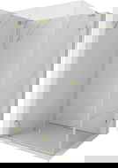 Mexen Lunar-F L összecsukható zuhanykabin bal 100 x 70 cm, átlátszó, arany - 836L-100-070-50-00-L