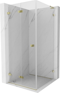 Mexen Lunar-F L cabină de duș pliabilă stânga 80 x 80 cm, transparent, auriu - 836L-080-080-50-00-L