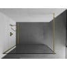 Mexen Kioto perete de duș Walk-in 50 x 200 cm, ramă neagră 8 mm, auriu - 800-050-101-50-70