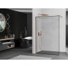 Mexen Kioto Walk-in zuhanyfal 60 x 200 cm, fekete keret 8 mm, rózsaarany - 800-060-101-60-70