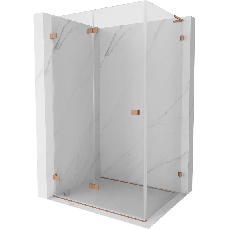Mexen Lunar-F L cabină de duș pliabilă stânga 80 x 70 cm, transparent, cupru periat - 836L-080-070-65-00-L