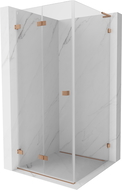 Mexen Lunar-F L cabină de duș pliabilă stânga 80 x 80 cm, transparent, cupru periat - 836L-080-080-65-00-L