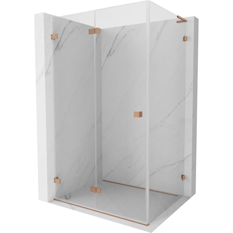 Mexen Lunar-F L cabină de duș pliabilă stânga 85 x 80 cm, transparent, cupru periat - 836L-085-080-65-00-L