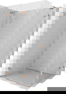 Mexen Lunar-F L összecsukható zuhanykabin baloldali 100 x 80 cm, átlátszó, matt réz - 836L-100-080-65-00-L