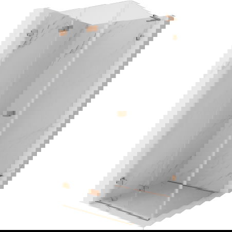 Mexen Lunar-F L cabină de duș pliabilă stânga 90 x 90 cm, transparent, cupru periat - 836L-090-090-65-00-L