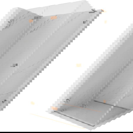 Mexen Lunar-F L cabină de duș pliabilă stânga 95 x 90 cm, transparent, cupru periat - 836L-095-090-65-00-L