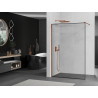 Mexen Kioto Walk-in zuhanyfal 140 x 200 cm, fekete keret 8 mm, rózsaarany - 800-140-101-60-70