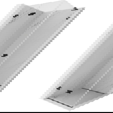 Mexen Lunar-F L összecsukható, bal oldali zuhanykabin, 80 x 80 cm, átlátszó, fekete - 836L-080-080-70-00-L