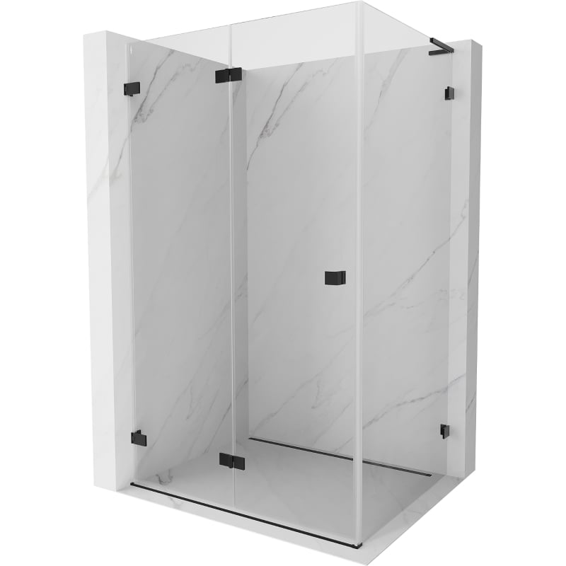 Mexen Lunar-F L cabină de duș pliabilă stânga 85 x 80 cm, transparent, negru - 836L-085-080-70-00-L