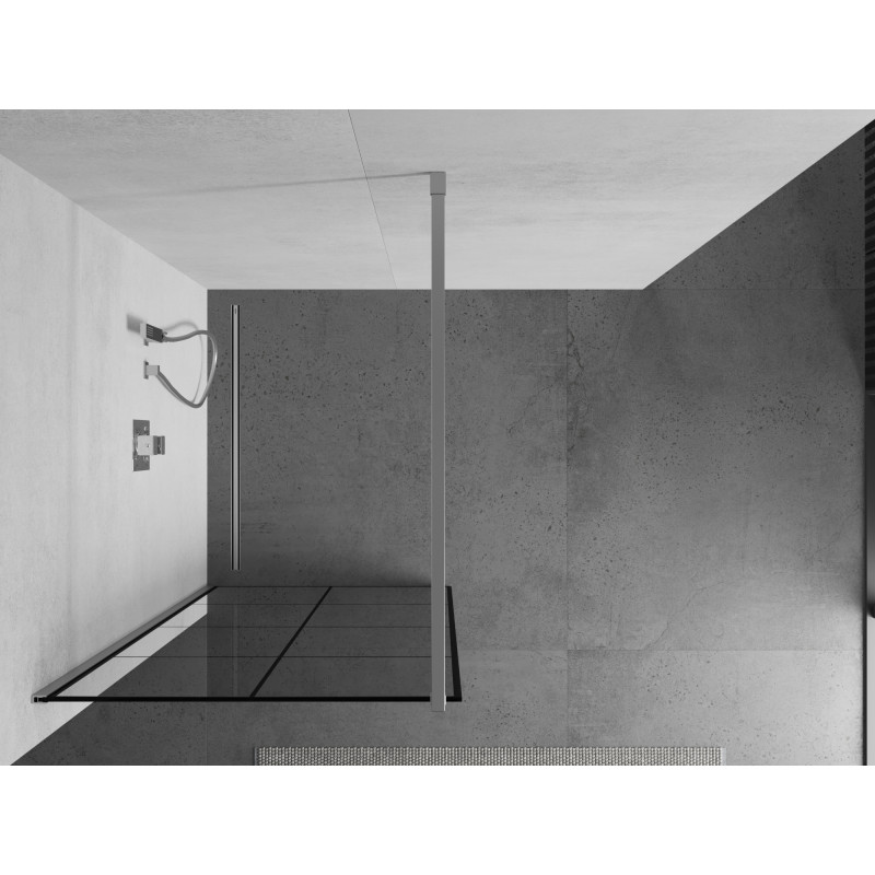 Mexen Kioto perete de duș Walk-in 80 x 200 cm, grilaj negru 8 mm, crom - 800-080-101-01-77