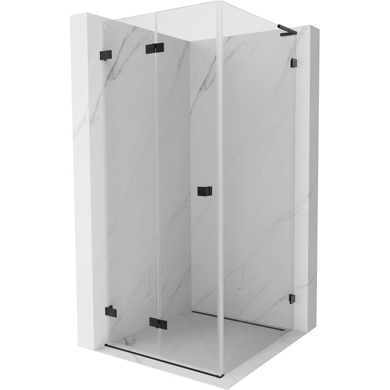 Mexen Lunar-F L cabină de duș pliabilă stânga 90 x 90 cm, transparent, negru - 836L-090-090-70-00-L