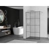 Mexen Kioto zuhanyfal Walk-in 100 x 200 cm, fekete rácsos 8 mm, króm - 800-100-101-01-77