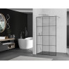 Mexen Kioto Walk-in Zuhanyfal 110 x 200 cm, fekete rács 8 mm, króm - 800-110-101-01-77