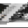 Mexen Kioto+ perete de duș cu raft și cuier 80 x 200 cm, transparent/Model negru 8 mm, Crom - 800-080-121-01-77