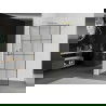 Mexen Kioto zuhanyfal 100 x 200 cm, Átlátszó/Fekete minta 8 mm, Arany - 800-100-101-50-77