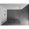 Mexen Kioto Walk-in zuhanyfal 110 x 200 cm, fekete rács, arany - 800-110-101-50-77