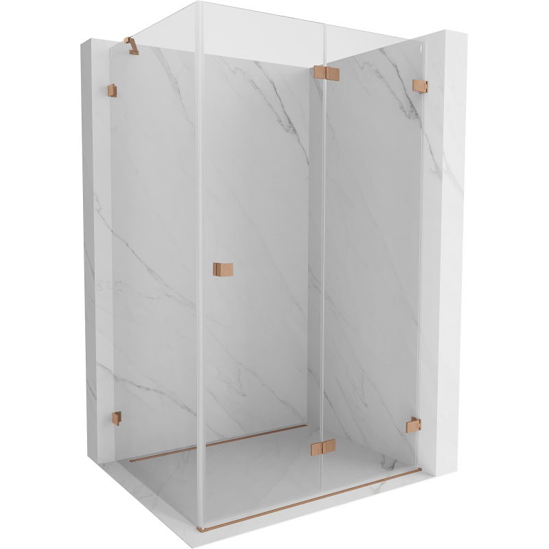 Mexen Lunar-F cabină de duș pliabilă dreaptă 85 x 70 cm, transparent, cupru periat- 836-085-070-65-00-P