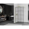 Mexen Kioto Walk-in zuhanyfal 120 x 200 cm, fekete rácsos, arany - 800-120-101-50-77