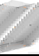 Mexen Lunar-F összecsukható zuhanykabin jobb oldali 100 x 70 cm, átlátszó, csiszolt réz- 836-100-070-65-00-P