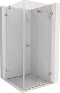 Mexen Lunar-F cabină de duș pliabilă dreapta 80 x 80 cm, transparent, cupru periat- 836-080-080-65-00-P