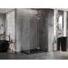 Mexen Lunar-F cabină de duș pliabilă dreaptă 85 x 80 cm, transparent, cupru periat- 836-085-080-65-00-P