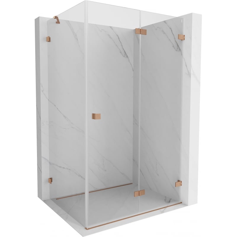 Mexen Lunar-F cabină de duș pliabilă dreaptă 85 x 80 cm, transparent, cupru periat- 836-085-080-65-00-P