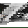 Mexen Kioto+ perete de duș cu raft și cuier 100 x 200 cm, transparent/Model negru 8 mm, Crom - 800-100-121-01-77