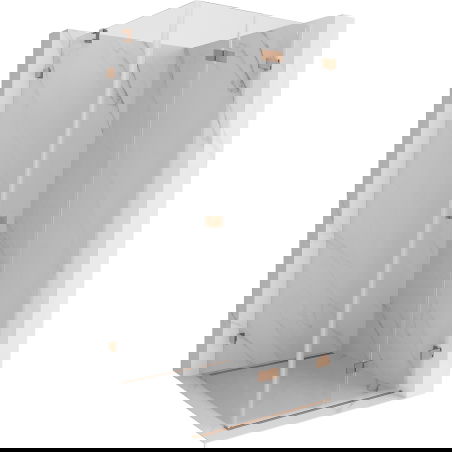 Mexen Lunar-F cabină de duș pliabilă dreapta 100 x 100 cm, transparent, cupru periat - 836-100-100-65-00-P