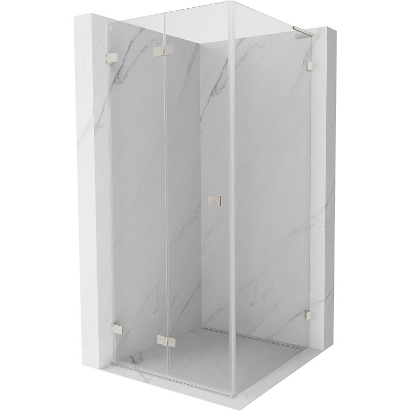 Mexen Lunar-F L cabină de duș pliabilă stânga 80 x 80 cm, transparent, nichel periat - 836L-080-080-97-00-L