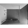 Mexen Kioto+ zuhanyfal polccal Walk-in 120 x 200 cm, fekete rács, króm - 800-120-121-01-77