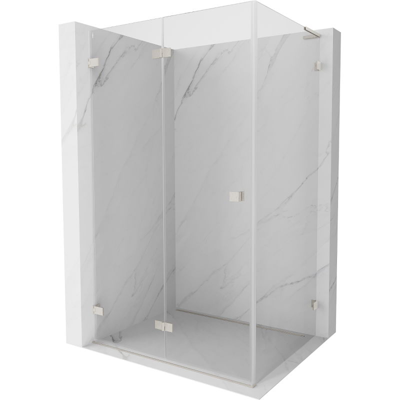 Cabină de duș pliată Mexen Lunar-F L, stânga, 90 x 80 cm, transparent, nichel periat - 836L-090-080-97-00-L