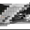 Mexen Kioto+ zuhanyfal polccal Walk-in 140 x 200 cm, fekete rács, króm - 800-140-121-01-77