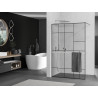 Mexen Kioto+ zuhanyfal polccal Walk-in 120 x 200 cm, fekete minta, króm - 800-120-121-01-78