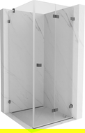 Mexen Lunar-F cabină de duș pliabilă dreapta 100 x 100 cm, transparent, gri pistol periat - 836-100-100-66-00-P