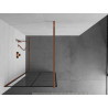 Mexen Kioto Walk-in zuhanyfal 90 x 200 cm, fekete rács 8 mm, rózsaarany - 800-090-101-60-77