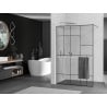 Mexen Kioto+ zuhanyfal polccal Walk-in 140 x 200 cm, fekete minta, króm - 800-140-121-01-78