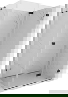 Mexen Lunar-F összecsukható zuhanykabin jobb oldali 80 x 70 cm, átlátszó, fekete - 836-080-070-70-00-P