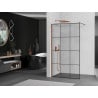 Mexen Kioto perete de duș Walk-in 100 x 200 cm, grilaj negru 8 mm, aur roz - 800-100-101-60-77