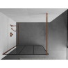 Mexen Kioto walk-in zuhanyfal 110 x 200 cm, fekete rács 8 mm, rózsaarany - 800-110-101-60-77