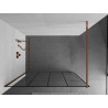 Mexen Kioto Walk-in zuhanyfal 130 x 200 cm, fekete rács 8 mm, rózsaarany - 800-130-101-60-77