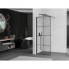 Mexen Kioto Walk-in zuhanyfal 70 x 200 cm, fekete rácsos 8 mm, fekete - 800-070-101-70-77