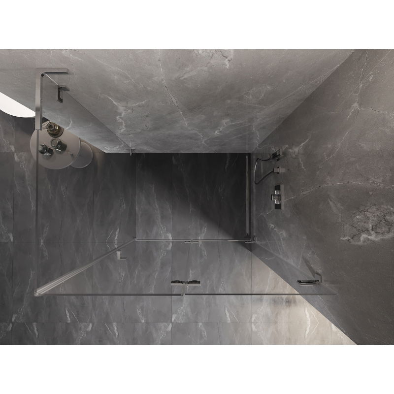 Mexen Lunar-F L cabină de duș pliabilă dreapta 90 x 80 cm, transparent, crom - 836L-090-080-01-00-P