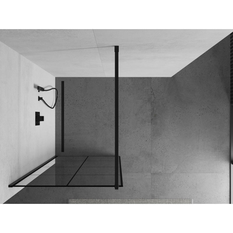 Mexen Kioto perete de duș Walk-in 80 x 200 cm, grilaj negru 8 mm, negru - 800-080-101-70-77