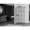 Mexen Kioto Walk-in zuhanyfal 100 x 200 cm, fekete rács, 8 mm, fekete - 800-100-101-70-77