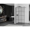 Mexen Kioto zuhanyfal Walk-in 120 x 200 cm, fekete rács 8 mm, fekete - 800-120-101-70-77