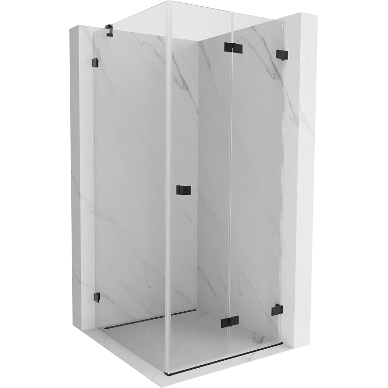 Mexen Lunar-F cabină de duș pliabilă dreapta 100 x 100 cm, transparent, negru - 836-100-100-70-00-P